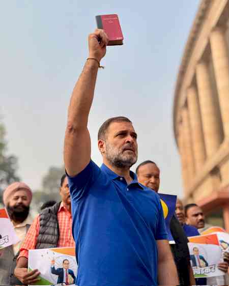 As long as Constitution is secure, rights of every Indian are secure: LoP Gandhi on Samvidhan Divas