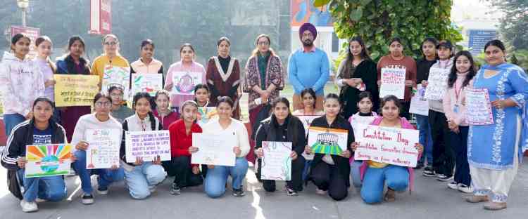KMV observes Constitution Day: Students vow to promote Brotherhood and Unity