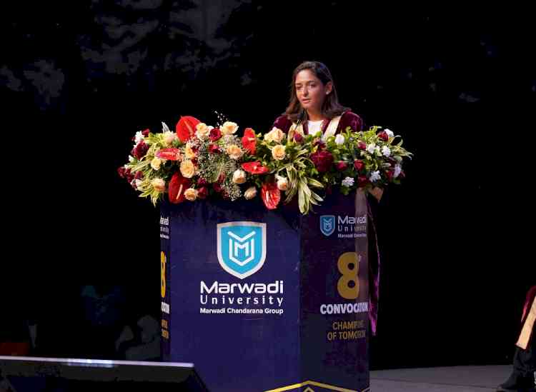 Harmanpreet Kaur Urges Graduates of Marwadi University to Lead with Confidence, Persistence & Humility