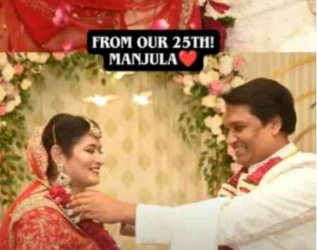 CID's Abhijeet aka Aditya Srivastava remarries his wife after 25 years, shares a 'varmala' pic