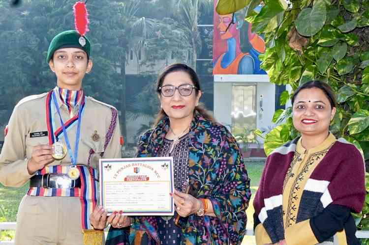 KMV NCC Cadet bags gold medal at Inter Group Shooting Championship