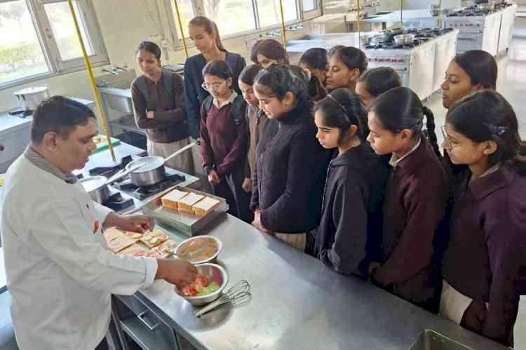 Girl Students learn to make delicious sandwiches at IHM