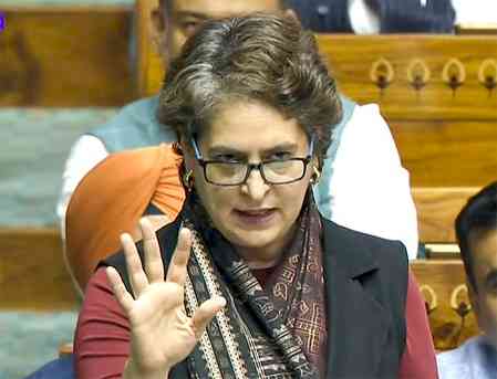 Through Vande Mataram debate, Govt trying to divert public attention from current challenges: Priyanka