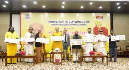 V-P Radhakrishnan releases postage stamp, commends govt support to Tamil culture