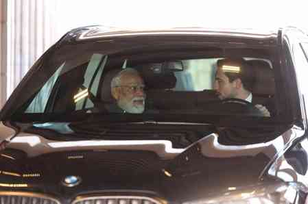 Crown Prince Al Hussein Bin Abdullah II drives PM Modi to Jordan Museum