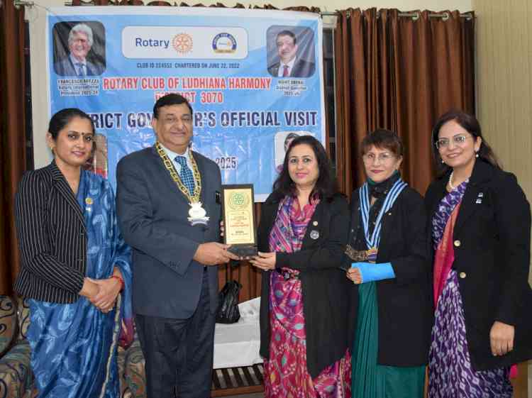 All-Women Rotary Club Ludhiana Harmony cited as a 'role Model' – District Governor Rohit Uberoi applauds efforts 