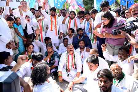 Congress holds state‑wide protests in Telangana over National Herald case
