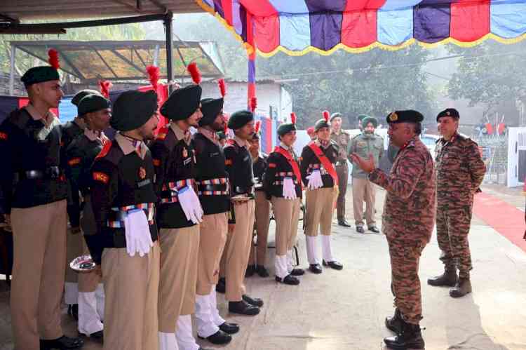 Inspection Visit of NCC Group Commander at Battalion Headquarters
