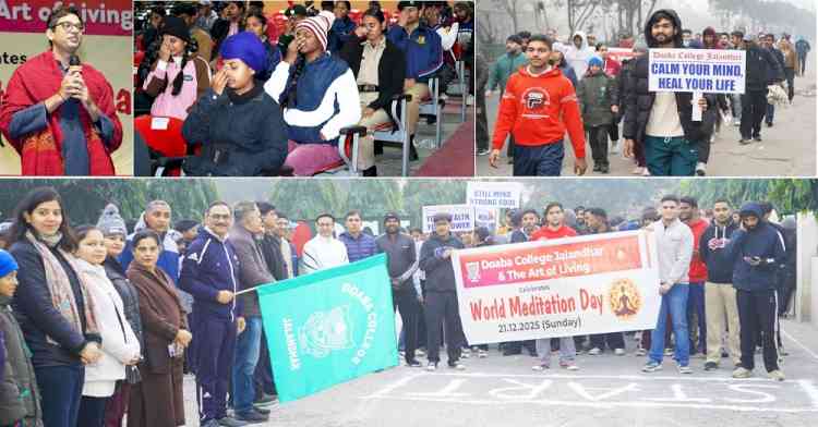 दोआबा कॉलेज जालंधर में छात्रों की भागीदारी के साथ विश्व ध्यान दिवस मनाया गया