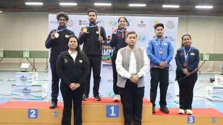 National Shooting C'ships: Ramita Jindal, Himanshu Dhillon claim 10m air rifle mixed team gold