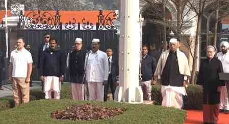 Kharge, Sonia and Rahul Gandhi lead Congress 140th Foundation Day flag hoisting event in Delhi