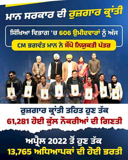 Punjab provides over 61,000 govt jobs to youth in 4 years under CM Bhagwant Singh Mann