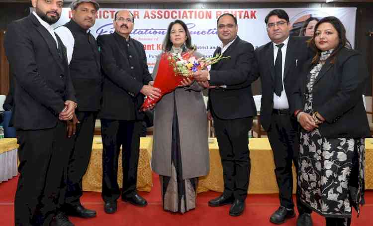 Rohtak Bar honors DSJ Neerja Kulwant Kalson on her promotion as a judge of the High Court