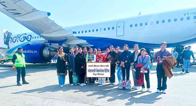 15 Meritorious government school students from this border district sent on educational tour to Ahmedabad by air