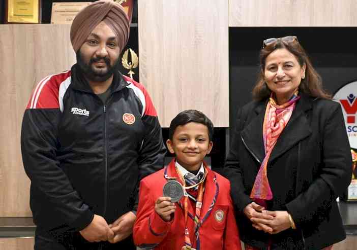DCM YES's Student Takshil Jain Wins Silver at 63rd National Roller Skating Championship