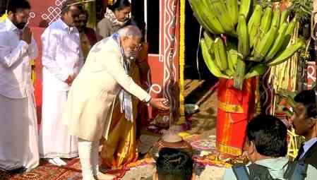 PM Modi joins Pongal celebrations at Minister Murugan's home, says Tamil culture shared heritage of all humanity
