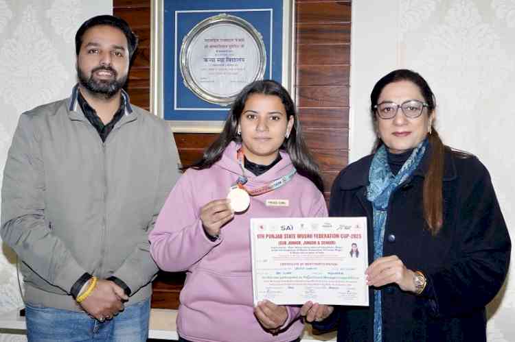 KMV student bags Gold Medal at Punjab State Wushu Federation Cup 2025 