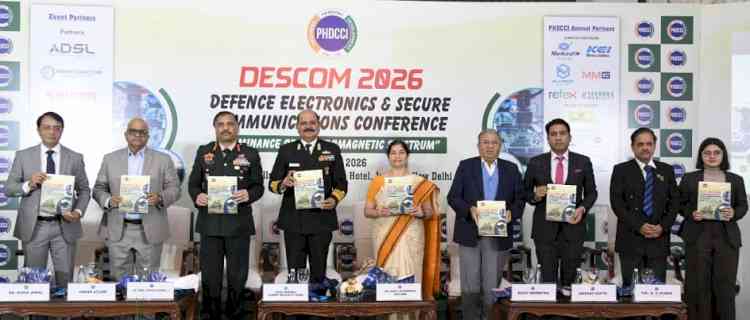 “The SSS mantra of Sense, Secure and Strike is the key for dominating electromagnetic spectrum”, says Lt Gen Vivek Dogra, SM, Signal Officer-in-Chief, Indian Army at DESCOM 2026 organised by PHDCCI