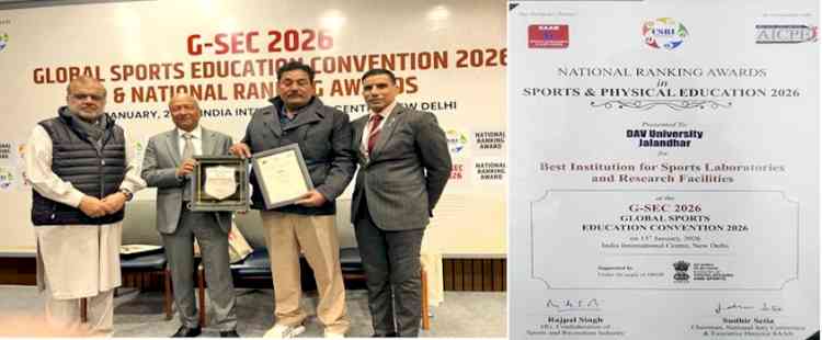 DAV University Honoured with National Ranking Award at G-SEC 2026