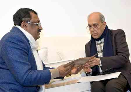 233-year-old Ramayana handed over to Nripendra Misra for Ayodhya museum
