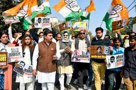 MP Congress workers protest, demand removal of Vijay Shah from state Cabinet