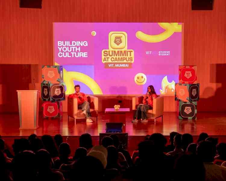 Actor Pulkit Samrat shares his life story and film industry experience with students at the Under25 Summit At Campus at VIT