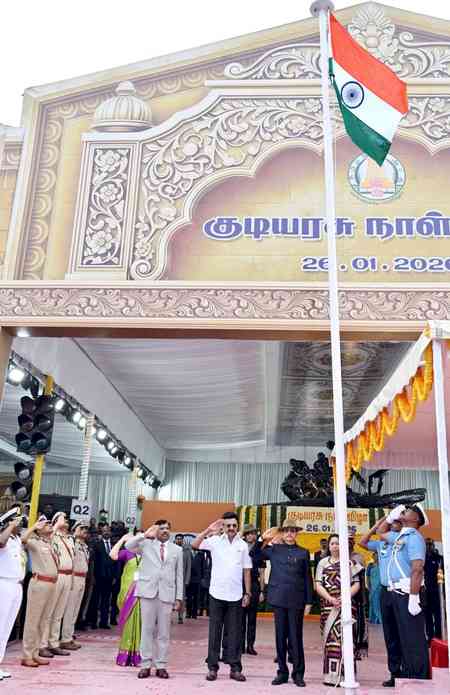 Governor RN Ravi unfurls flag in Chennai as TN celebrates R-Day