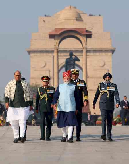 PM Modi's maroon Pagdi steals spotlight on 77th Republic Day