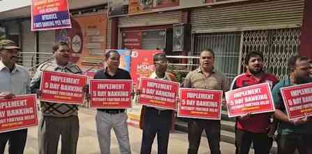 Banking services disrupted as bank employees go on nationwide strike demanding five-day work week