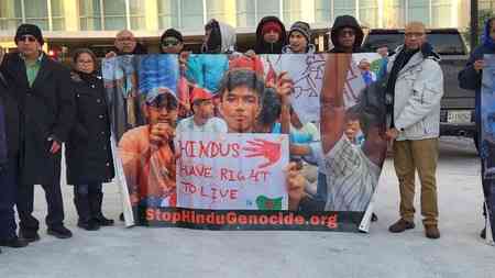 Hindus protest in Washington over human rights violations in Bangladesh 