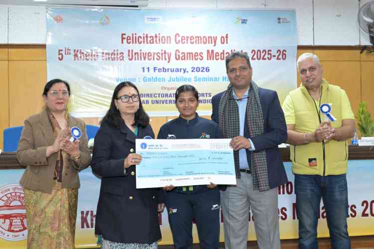 PU Felicitates Khelo India Medallists with Rs 1.67 Crore Cash Awards