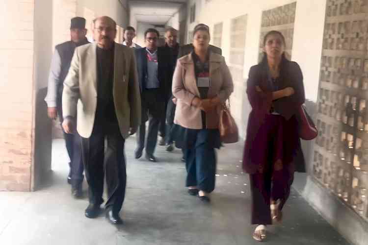 Written Examination for 450 vacant positions of Medical Officer, UHSR VC inspects the examination centers