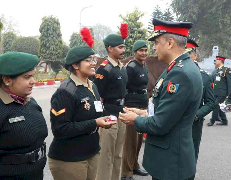 KLH Aziznagar Cadet Conferred DG NCC Commendation Card at National Level