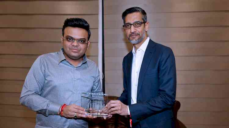 ICC Chair Jay Shah and Google CEO Sundar Pichai attended the ICC Men’s T20 World Cup Super 8 match between India and South Africa