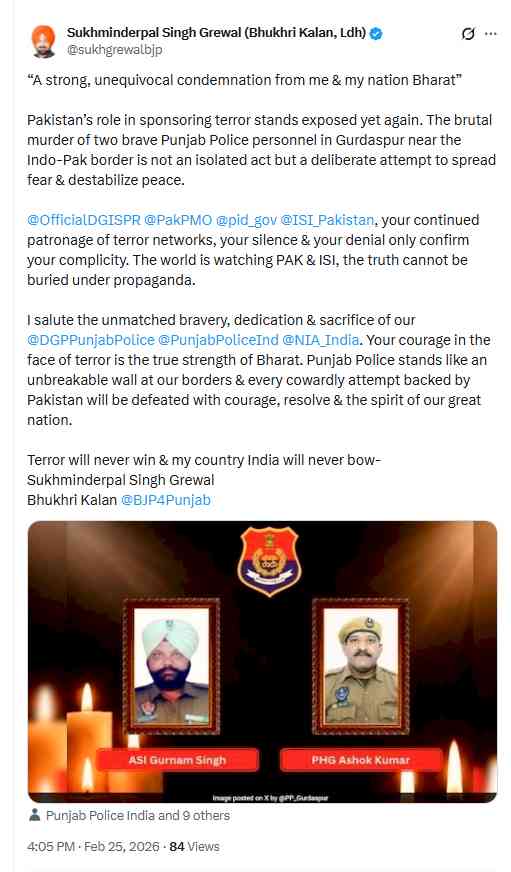 Punjab Police Crushes Terror Plot in 72 Hours, Pakistan’s Dirty Game Exposed: Sukhminderpal Singh Grewal Bhukhri Kalan
