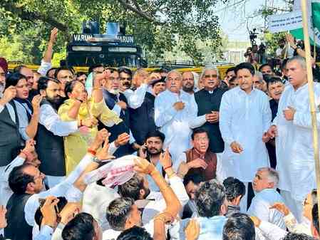 Haryana Congress protests renaming, alleged weakening of MGNREGA