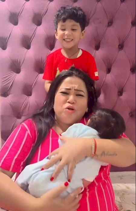 Bharti Singh shares a glimpse of newborn baby Kaju's face, says he looks like Gola