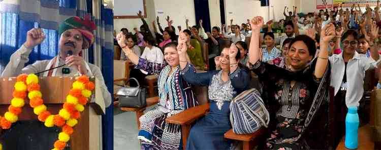 HIRD Director Dr. Virender Singh Chauhan encourages students to adopt a spirit of dedication to their motherland