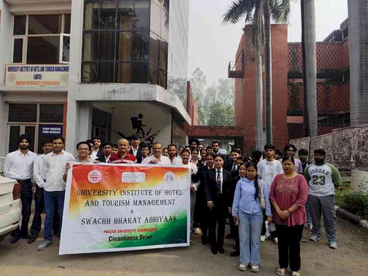 Swachh Bharat Abhiyan Cleanliness Drive Held at UIHTM, Panjab University