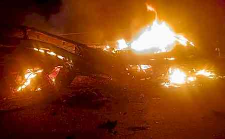 Passenger suffers injuries as bus catches fire on Rajasthan-Gujarat border near Dhanera