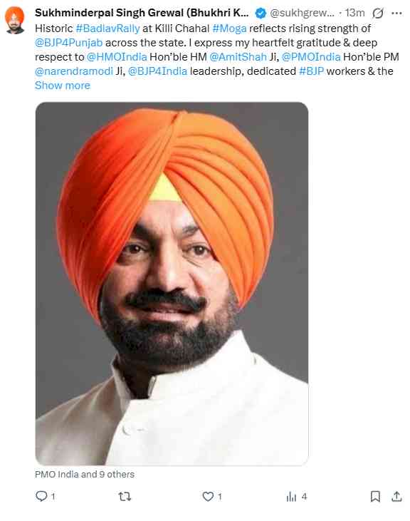 Historic Killi Chahal ‘Badlav Rally’ Signals BJP’s Rising Wave in Punjab- Sukhminderpal Singh Grewal Bhukhri Kalan