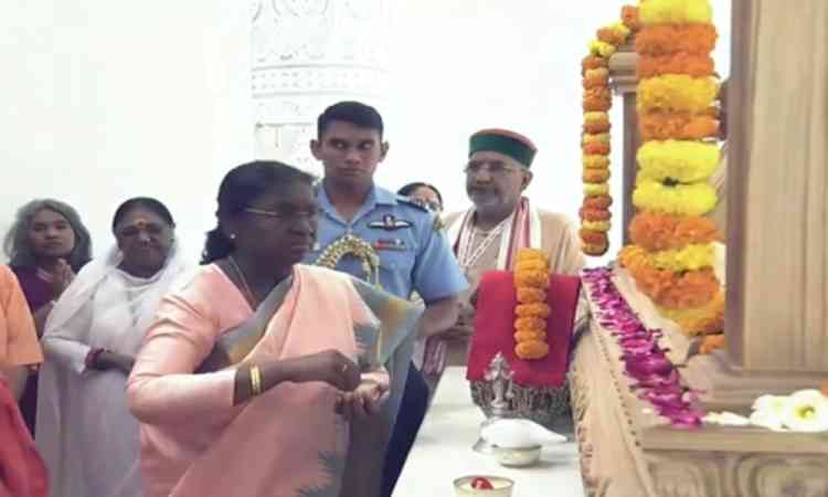 President Murmu installs ‘Ram Yantra’ at Ram Temple in Ayodhya