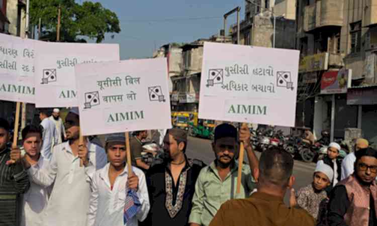 AIMIM stages protest against Gujarat UCC Bill ahead of Assembly debate