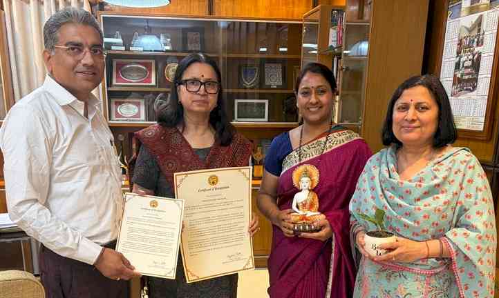 PU Vice Chancellor meets UHV delegation and updates on value-based initiatives