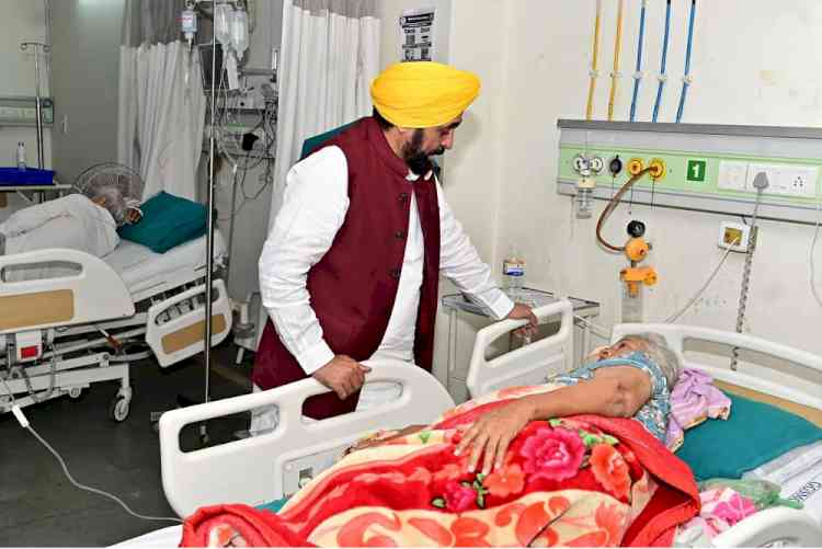 CM Bhagwant Singh Mann Pays Surprise Visit to Advanced Cancer Institute at BFUHS, Reviews Facilities & Patient Care
