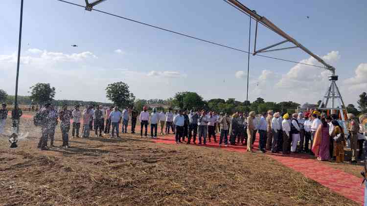 Cabinet Minister Barinder Kumar Goyal Inaugurates North India’s first Central Pivot Irrigation System at PAU
