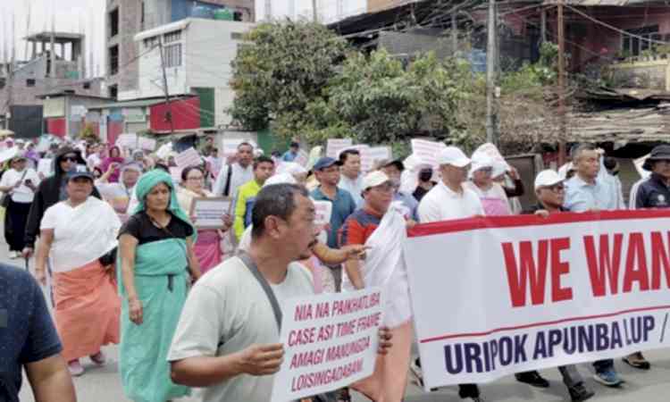 Mass protests continue in Manipur over child killings in bomb attack