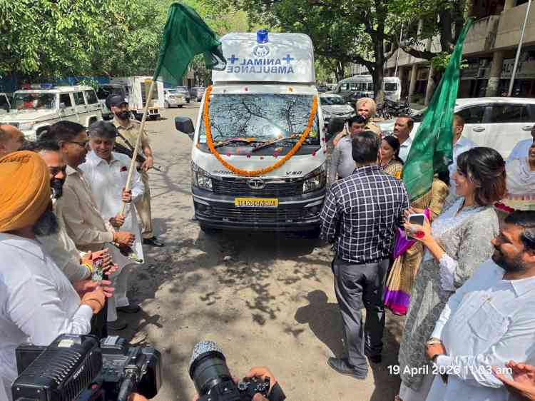 Chandigarh MP Manish Tewari dedicates animal ambulance to public service