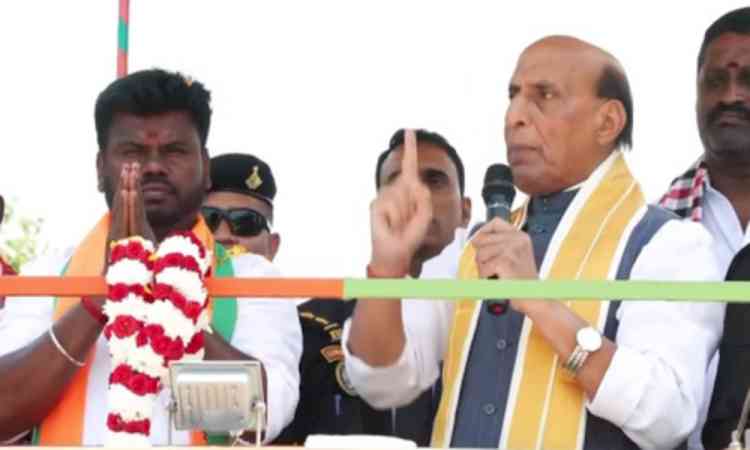 Govt determined to provide women's reservation, Rajnath Singh tells Tamil voters