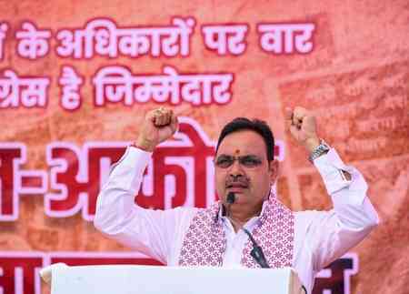 PM Modi will ensure half of population receives full rights, says Rajasthan CM (Ld)